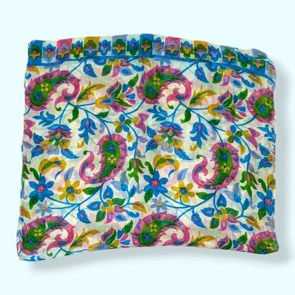 Vintage Colourful Silk Paisley Scarf - Picture 6 of 8